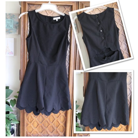 Monteau Scalloped Romper NWOT! - Black, Size S - Picture 16 of 16